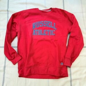 Russell Athletic Men's Red Crewneck Sweater Large